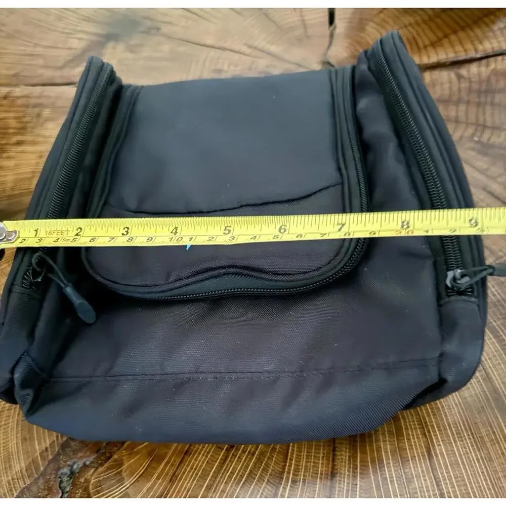 Vintage 1990s Ballistic Nylon Hanging Toiletry Bag Black Travel Organizer